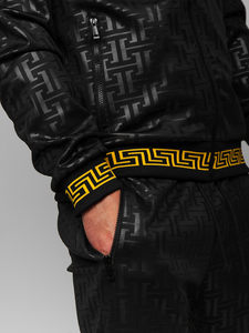 Μαύρη ανδρική φόρμα με κουκούλα Bolf 3A161