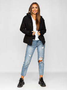 Μαύρο γυναικείο χειμερινό σπορ μπουφάν Bolf HH012A