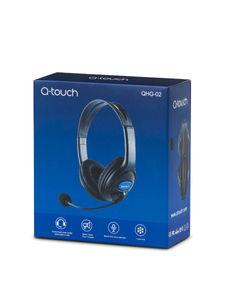 Μαύρα ενσύρματα ακουστικά με μικρόφωνο QHG-02