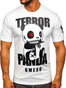 Λευκο t-shirt ανδρικο με σταμπα Bolf 2291