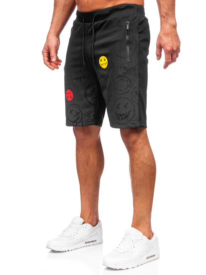 Μαύρα αθλητικά κοντά ανδρικά σορτς Bolf HS7197