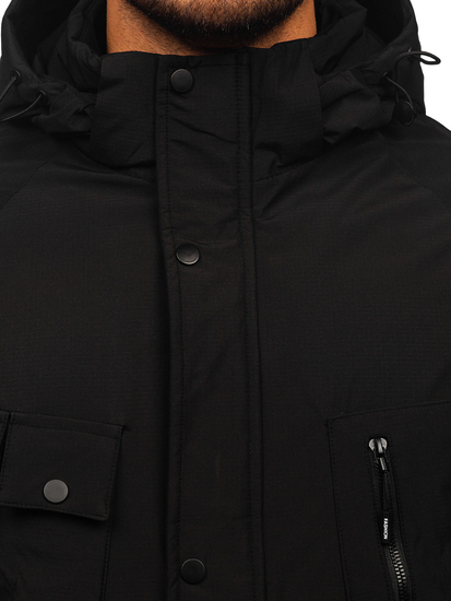Μαύρο ανδρικό μπουφάν χειμωνιάτικο Bolf 25M9806