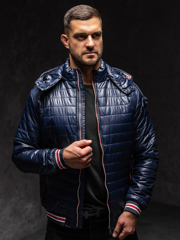 Μπλε μαρέν μεταβατικό μπουφάν ανδρικό καπιτονέ Bolf 6191A1