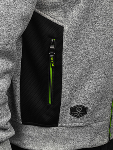 Γκρι ανδρική ζακέτα-μπουφάν με όρθιο γιακά Bolf TC1232