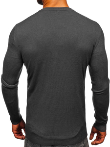 Ανδρική ζακέτα με φερμουάρ σε χρώμα του ανθρακίτη Bolf MM6006