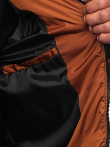 Καφέ καπιτονέ ανδρικό μπουφάν χειμερινό Bolf 0025