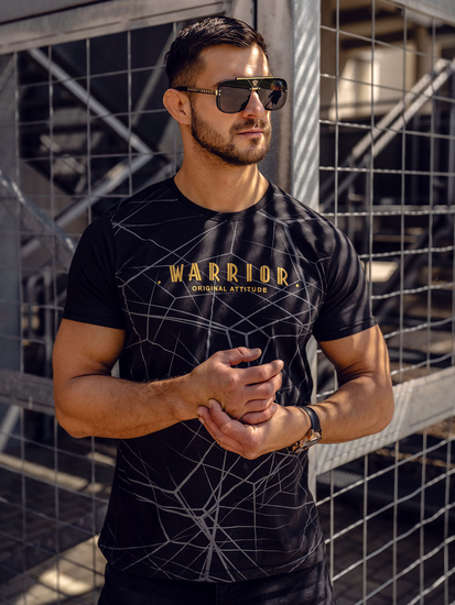 Μαύρο ανδρικό t-shirt με στάμπα Bolf SS10935A