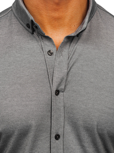 Γραφίτη ανδρικό πουκάμισο με κοντό μανίκι Bolf 2005