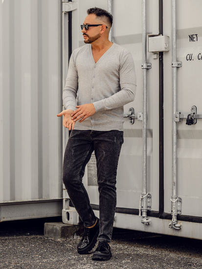 Γκρι ανδρική ζακέτα Bolf YY06A