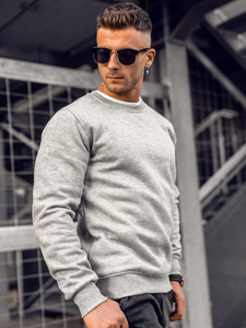 Γκρι ανδρικό φούτερ χωρίς κουκούλα Bolf 2001A