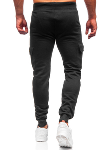 Μαύρο combat παντελόνι ανδρικό joggers φούτερ Bolf JX8709