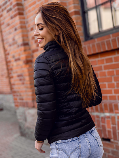 Μαύρο καπιτονέ γυναικείο μεταβατικό μπουφάν Bolf 20311