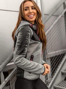 Γυναικείο ελαφρύ καπιτονέ μπουφάν με κουκούλα Γκρί Bolf KSW4007A