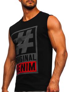 Μαυρο-Γραφιτη μπλουζακι tank top με σταμπα Bolf 19802