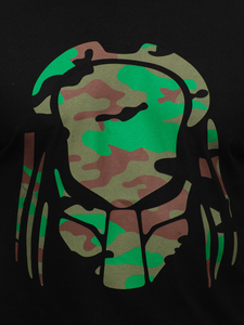 Ανδρικό μπλουζάκι με στάμπα από βαμβάκι Μαύρος Bolf 192379