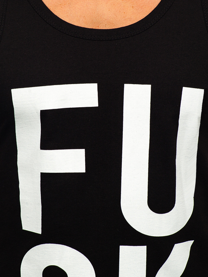 Μαυρο μπλουζακι tank top τυπου μποξερ με σταμπα Bolf 14830