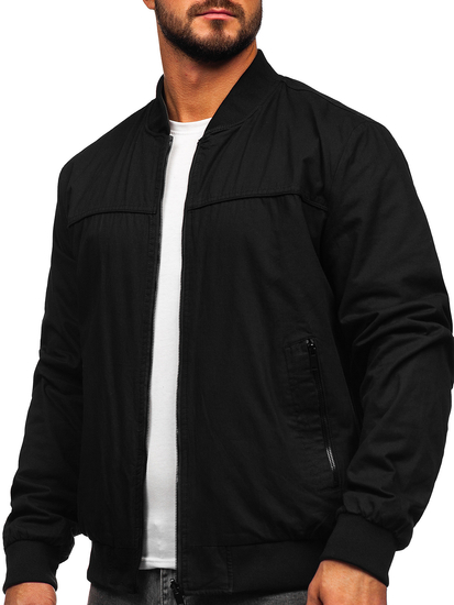 Μαύρο αναστρέψιμο ανδρικό transitional bomber jacket Bolf 84M3005