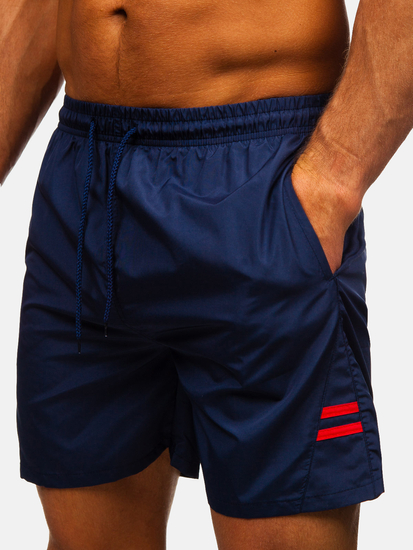 Σκούρο μπλε κοντό ανδρικό μαγιό Bolf QD29