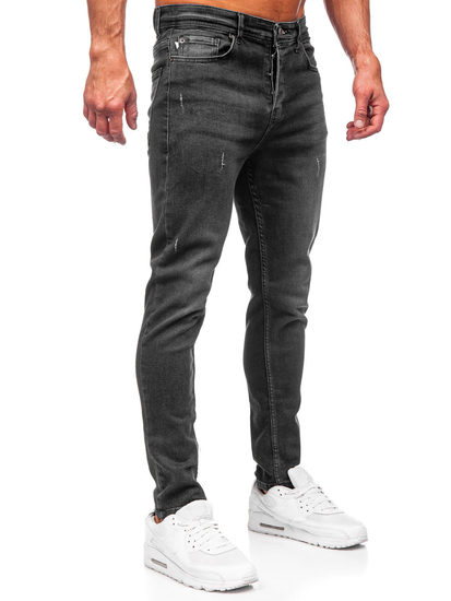 Μαύρα παντελόνια τζιν ανδρικά regular fit Bolf 6311