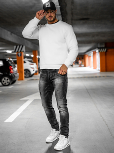 Μαύρο ανδρικό τζιν παντελόνι regular fit Bolf MP008N