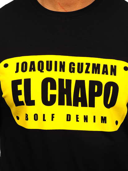 Μαυρο T-shirt ανδρικο με σταμπα Bolf 192364