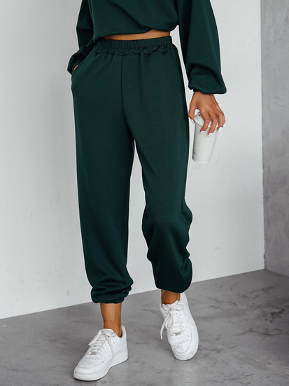 Γυναικεία αθλητική φόρμα 2 τεμαχίων με κουκούλα από βούτυρο Πράσινο μπουκάλι Bolf 525