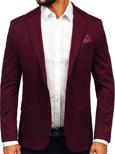 Μπορντό ανδρικό σακάκι casual Bolf 24401