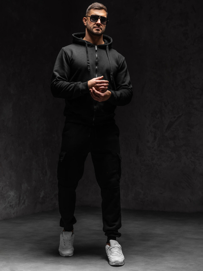 Μαυρο  Φουτερ ανδρικο με κουκουλα Bolf 2008