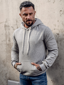 Ανδρική κουκούλα καγκουρό Γκρί Bolf MB001A