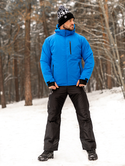 Μπλε μπουφάν ανδρικό χειμερινό αθλητικό Bolf HH011