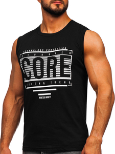 Μαυρο μπλουζακι tank top με σταμπα Bolf 14806