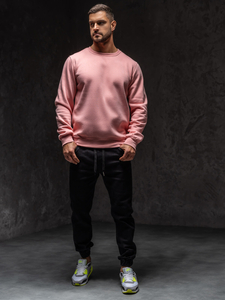 Ανδρικό φούτερ χωρίς κουκούλα ανοιχτό ροζ Bolf 2001A1