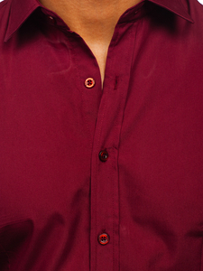 Ανδρικό κομψό μακρυμάνικο πουκάμισο Κόκκινο κρασί Bolf 1703