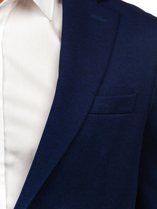 Σκούρο μπλε ανδρικό σακάκι casual Bolf 24401