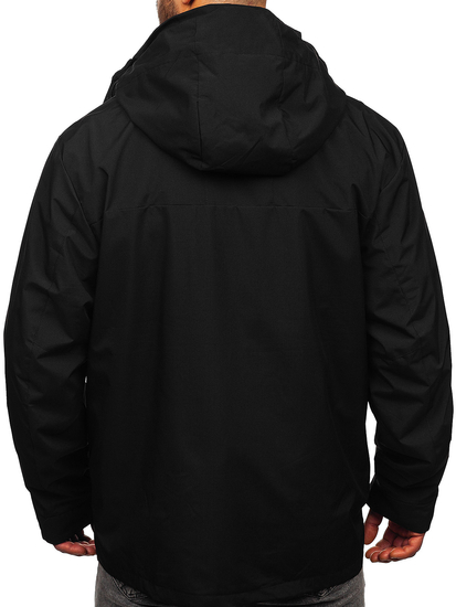 Μαύρο ανδρικό αθλητικό ανοιξιάτικο-χειμερινό μπουφάν 2σε1 Bolf 5M3262