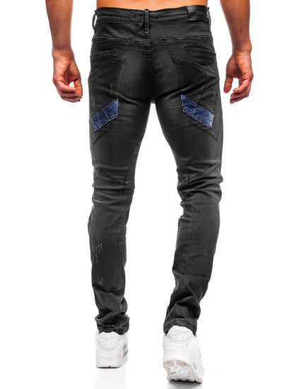 Μαύρο ανδρικό τζιν slim fit Bolf MP0025N