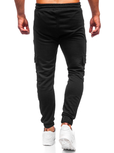 Μαύρο combat παντελόνι ανδρικό joggers φούτερ Bolf 6584