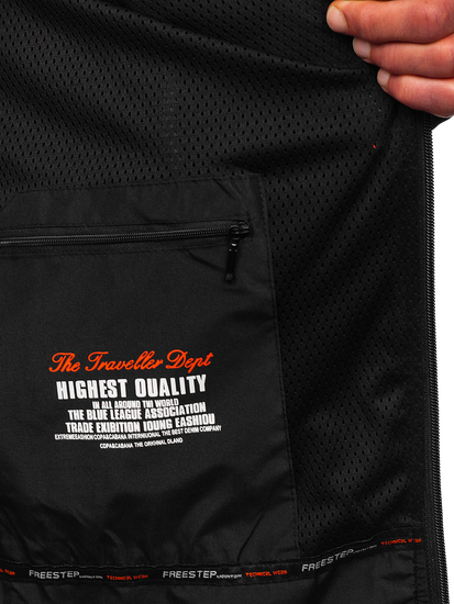 Μαύρο-κόκκινο μπουφάν ανδρικό softshell Bolf WX086A