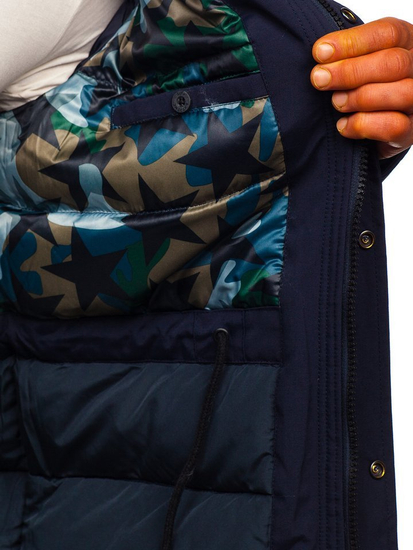 Μπουφαν ανδρικο χειμωνιατικο παρκα ναυτικο μπλε Bolf 1972