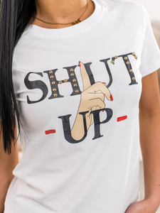 Λευκό γυναικείο t-shirt με στάμπα Bolf 95T2501