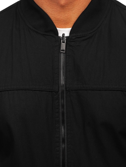 Μαύρο αναστρέψιμο ανδρικό transitional bomber jacket Bolf 84M3005