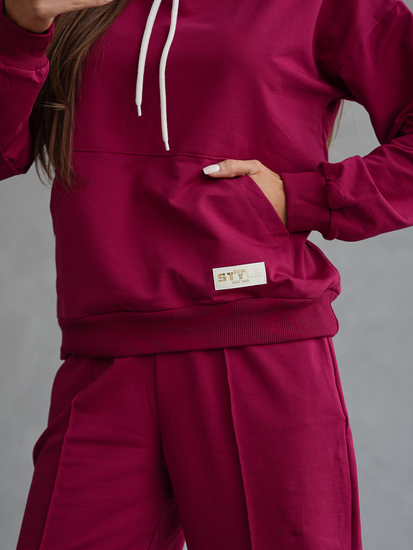 Γυναικεία αθλητική στολή 2 τεμαχίων Κόκκινο κρασί Bolf 82162
