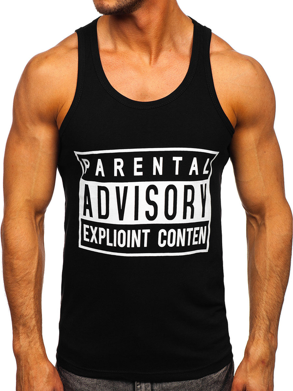 Μαυρο μπλουζακι tank top τυπου μποξερ με σταμπα Bolf 14855