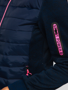 Γυναικείο ελαφρύ μπουφάν με κουκούλα Ναυτικό μπλε Bolf KSW4001A1