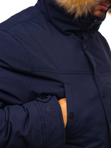 Μπουφαν ανδρικο χειμωνιατικο παρκα ναυτικο μπλε Bolf 1972