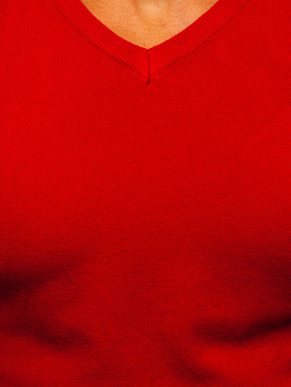 Κοκκινο πουλοβερ ανδρικο V-λαιμοκψη Bolf YY03