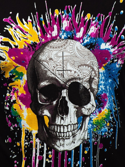 Μαυρο t-shirt ανδρικο με εκτυπωση Bolf 142170