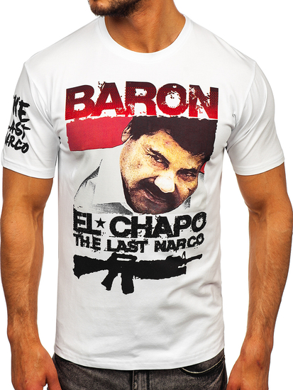 Λευκο T-shirt ανδρικο με εφαρμογες Bolf 192378