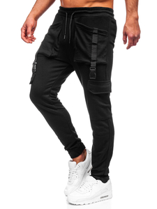 Μαύρο combat παντελόνι ανδρικό joggers φούτερ Bolf 6584