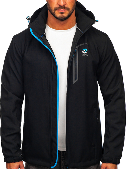 Μαυρο-μπλε μουφαν ανδρικο softshell Bolf WX062